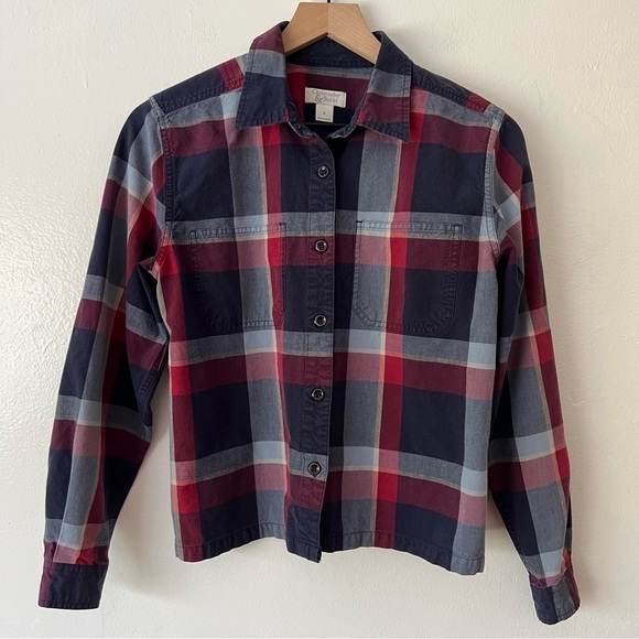Christopher & Banks Vintage Cotton Button Down Shirt in Plaid - Picture 1 of 5